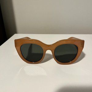 Le Specs Air Heart Cat Eye Women's Sunglasses - Caramel